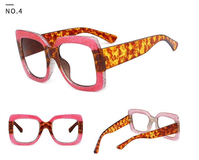 

Square Oversized Myopia Glasses For Vision Points 0 to -6.0 Fashion Brand Blue Yellow Giltter Frame Eyeglasses Computer Glasses 0