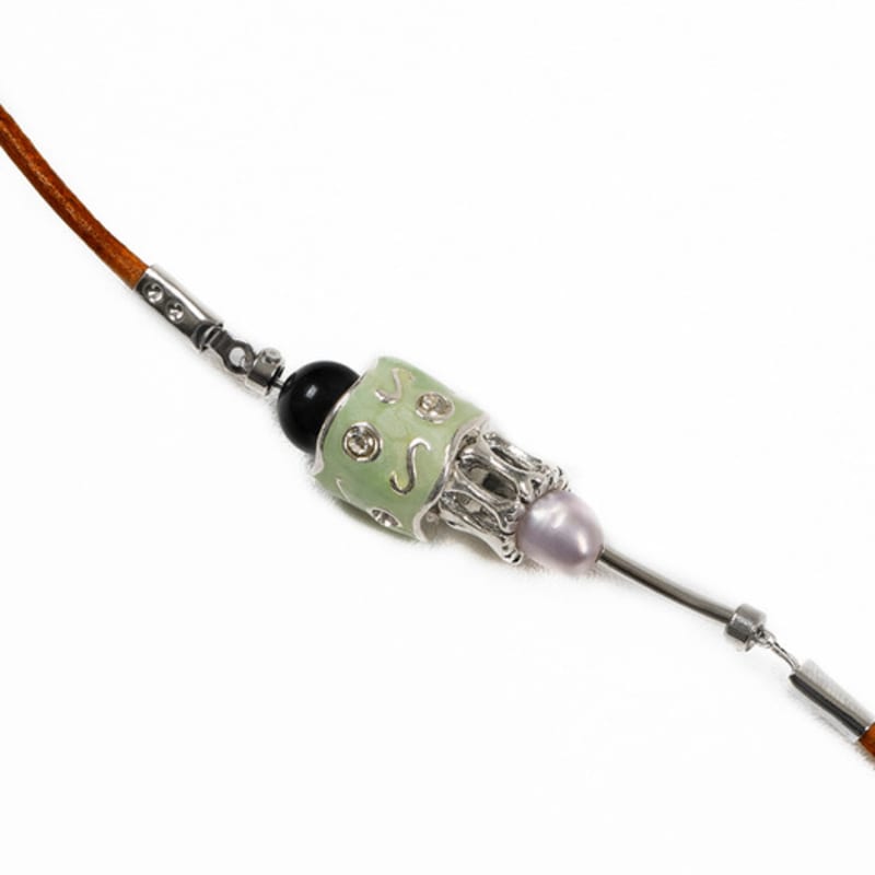 KIMZISU Stein-Kombi-Armband - Tonnenöse _BRAUN