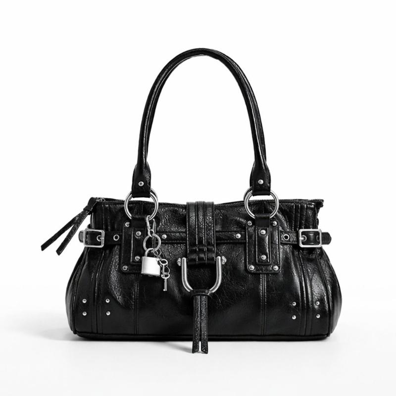 New Trendy Design Zip Shoulder Bag, Retro Style Buckle Bag for The Armpit Area, Large Capacity Versatile Commuter Handbag
