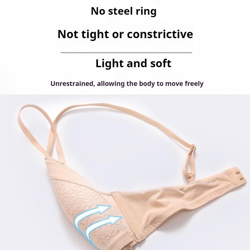 Comfortable Non-wired Bra French Lace Small Chest Push-up Bra Sexy Breathable Underwear Set