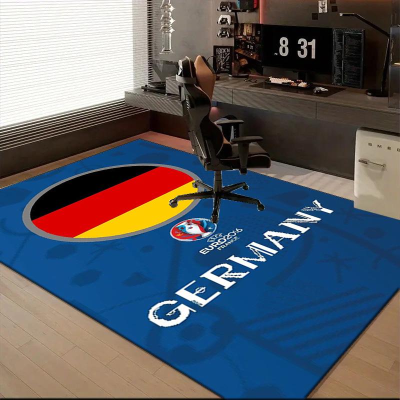 German Football Emblem Printed Office Carpet Chair Cushion Entryway Rug, Rugs for Living Room, Bedroom Christmas gifts