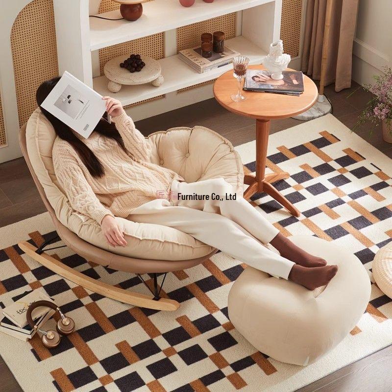 Adult Recliner Rocking Chair: Indoor Leisure Sofa for Living Room or Balcony