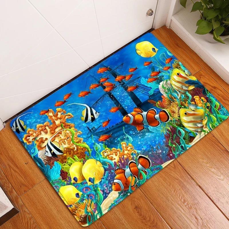 Underwater World Large Carpet Rug for Home Living Room Bedroom Sofa Doormat Decor Kids Play Area Rug Carpet Non-slip Floor Mat
