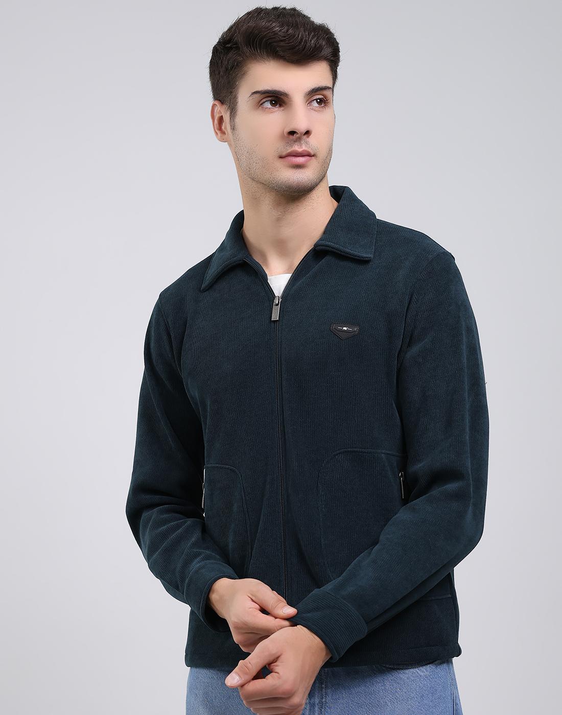 Monte Carlo Men s Collar Neck Full Sleeve Sweatshirt XXL бутылочная зеленый