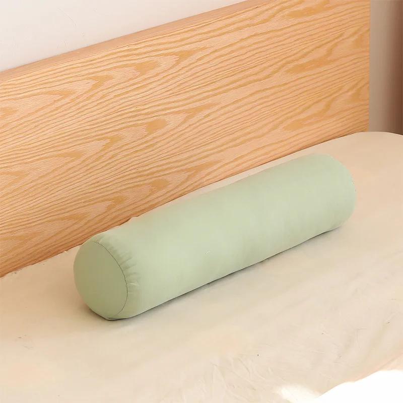 Soild color Cotton Cylindrical Cushion Bed Waist Cushion Long Comfortable Pillow Neck Bolster Pillow Roll Headrest Removable