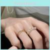 Elegant Korean Style Adjustable Pearl And Rhinestone Ring For Women In Geometric Design