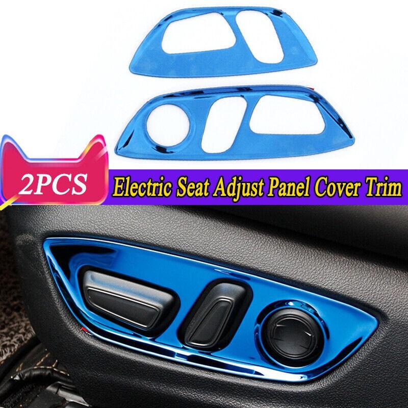 2pcs Blue Steel Electric Seat Adjust Panel Cover Trim For Toyota Camry 2018-2023