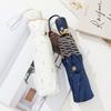 High-Quality Embroidered Fully Automatic Folding Umbrella for Women with Black Coating for Sun Protection and Uv Protection, Suitable for Both Sunny