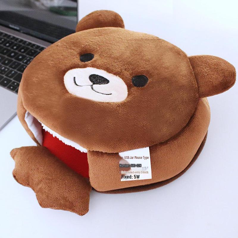 

USB Heated Cartoon Tiger Mouse Pad with Fleece Lining and Wrist Rest