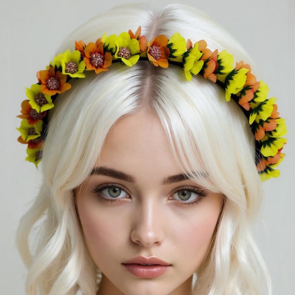 Artificial Flower Headband Halloween Hair Band Rose Flower Crown Headpiece Floral Hair Accessories for Cosplay Party