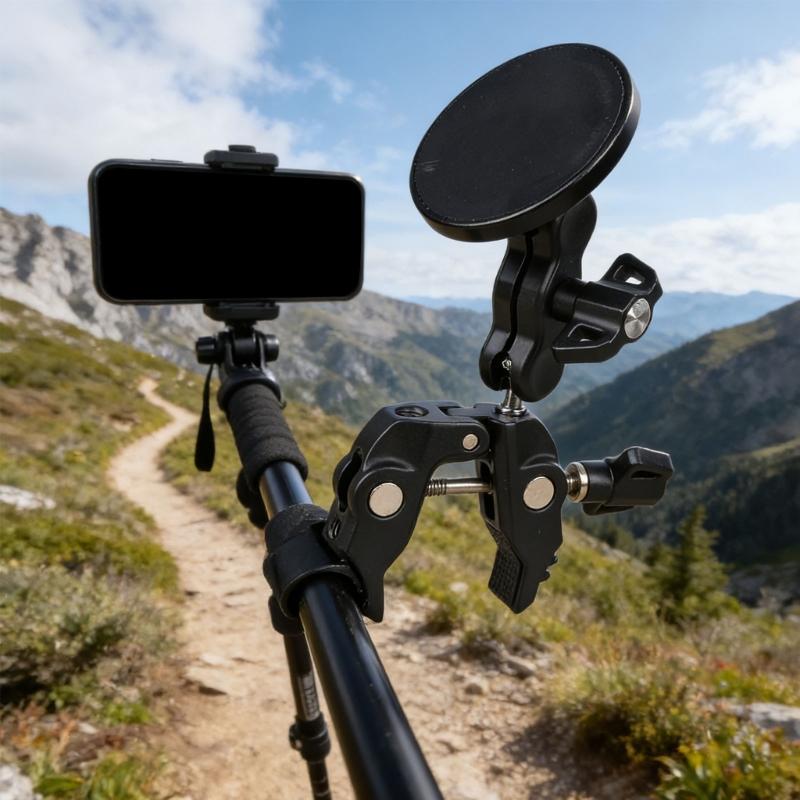 MultiAngle Camera Mount With Strong Plastic Clamp And Magnetic Disk Phone Mount Holder For Outdoor Photography Use