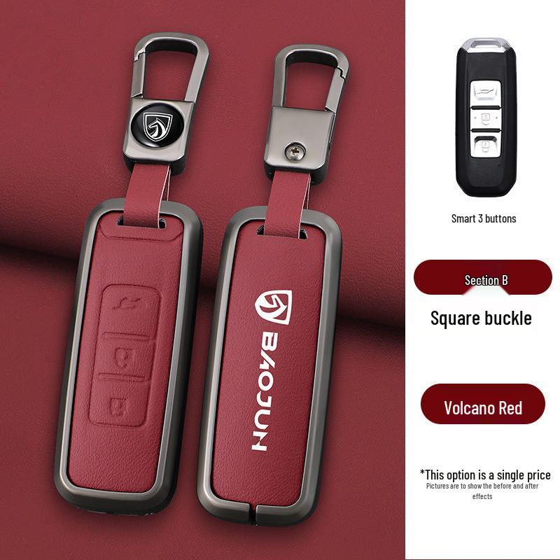Compatible Baojun 510/730/530/360/560/310w/630 Car Key Protective Case with Special Buckle.