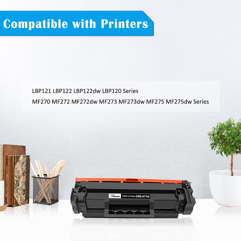 TOPRINT 071H CRG071H Compatible Toner High 2500 for Canon ImageCLASS LBP120 and MF270 Series CRG-071H Cartridge, Yield, Pages, Black, LBP121, LBP122,