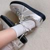 Sun Qian, the Same Virtual Lover, Silver German Training Shoes, Women's Shoes 2025 New Platform White Shoes, Retro Lace Board Shoes