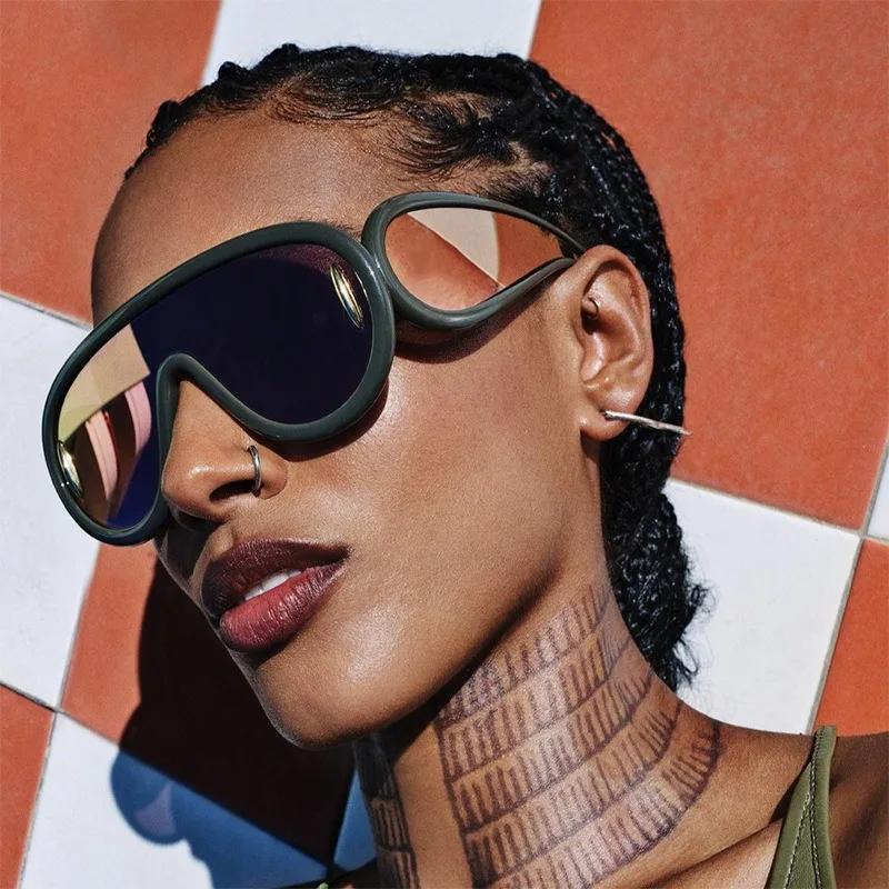 New Summer Women Vintage Sunglasses Y2K Fashion Oval Sun Glasses UV400 Protection Street Style Eyewear