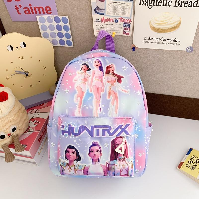 Roze 10-Inch Lichtgewicht Rugzak K D H Rumi Mira Zoey HUNTR/X Saja Schooltas voor Jongens En Meisjes Kleuterschool Moch