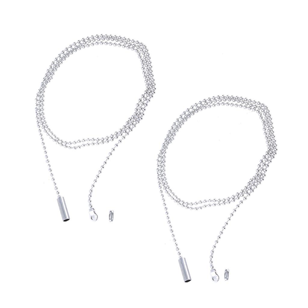 2pcs Ceiling Fan Pull Chain Strong Bearing & Rustproof Beaded Extension Chains with 4 Connectors for Ceiling Fan Light