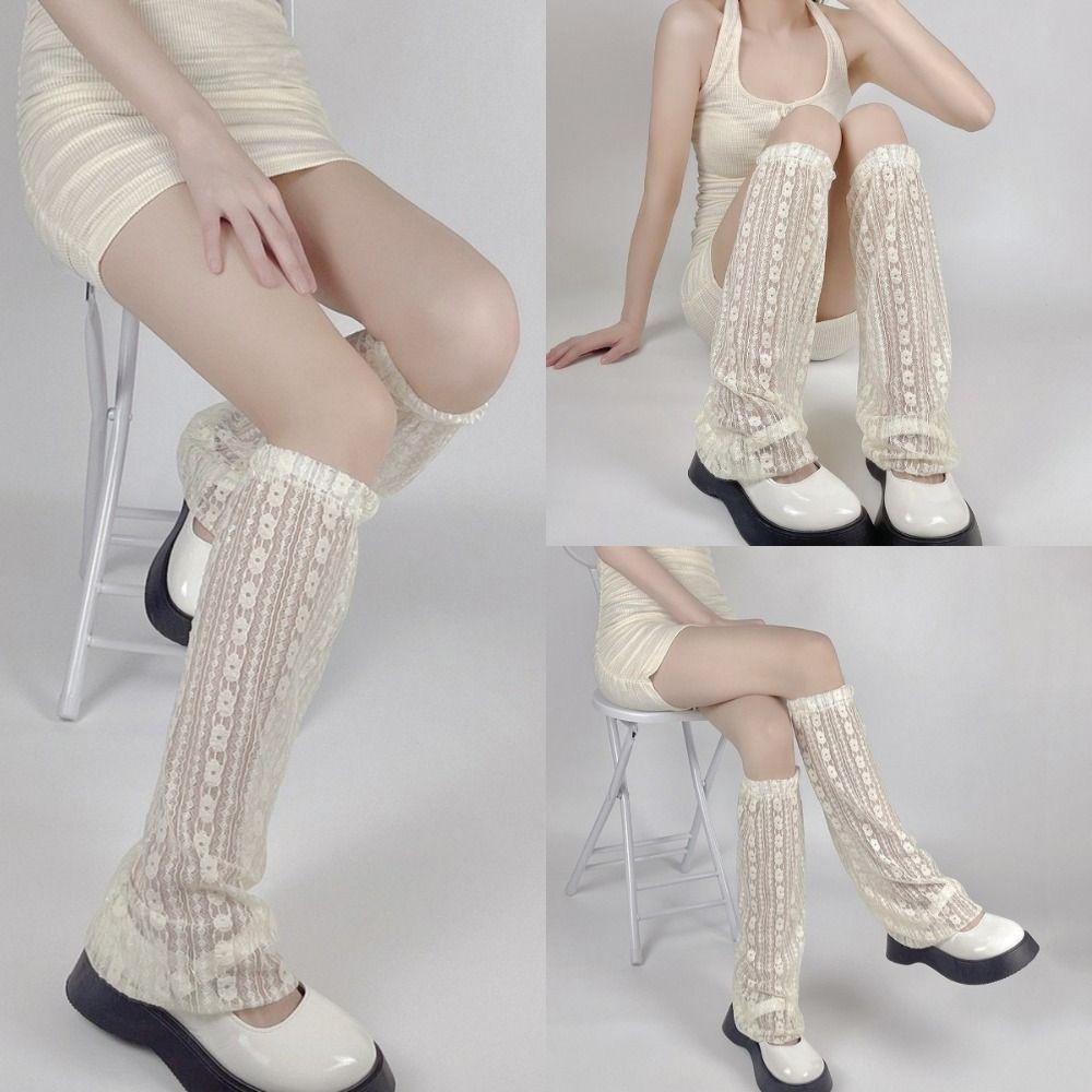

Y2K Ботинки Обувь Манжеты Чехлы Тонкие кружевные сетчатые прозрачные носки Повседневные кружевные подтяжки Гетры Лето
