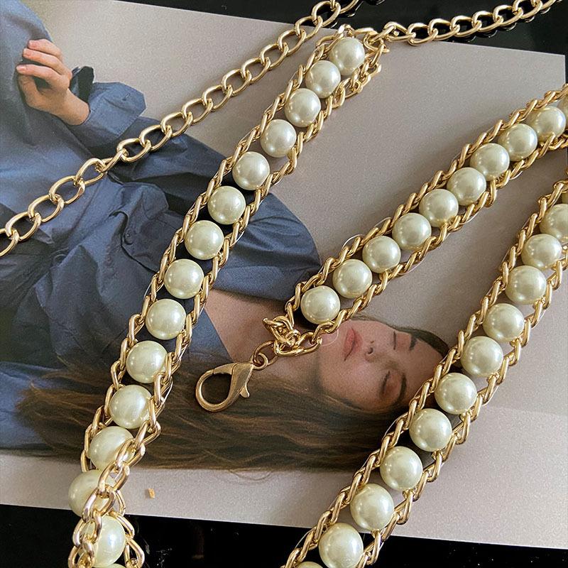 Meier Pearl Waist Chain for Women, Beaded Skinny Belt, Matching Dress Belt for Ladies