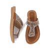 New Bohemian Cool Slippers Women's Summer Rhinestones Evening Wind Flat Bottom Round Head Pinch Feet Open Toes