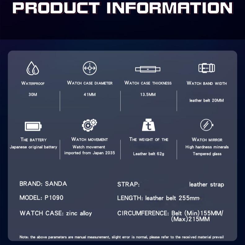 SANDA Wheel Biker Watch Stereo Hollow Rotating Wheel Watch Male Junior High School Students Trend Cool Quartz Watch