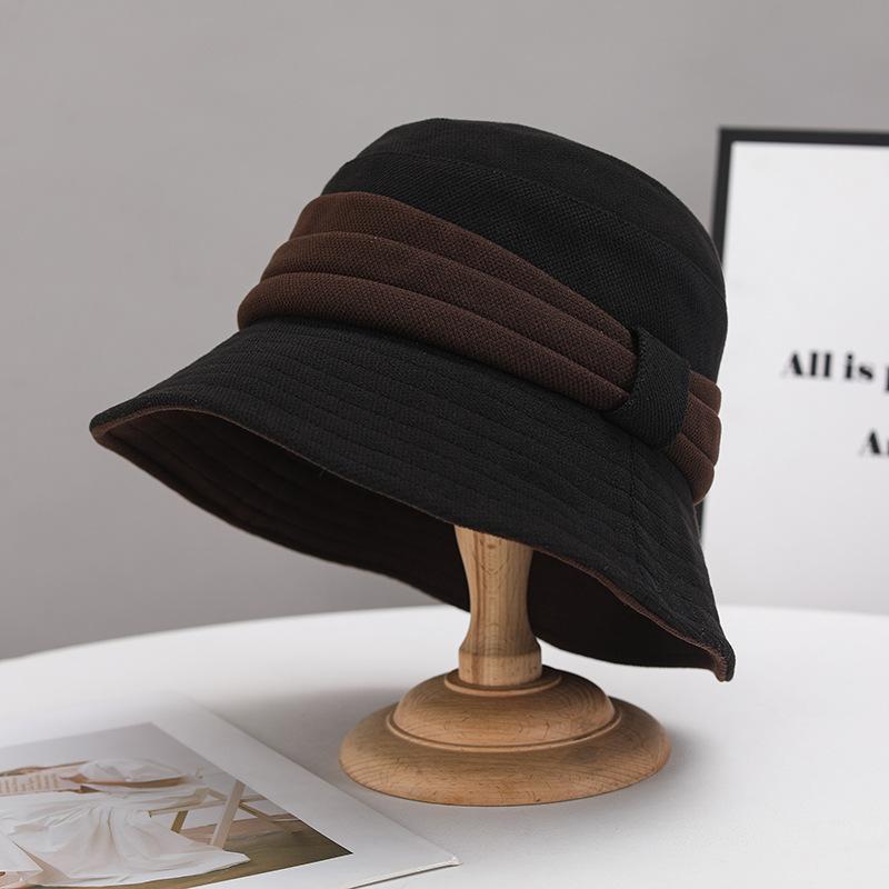 Autumn and winter new versatile face-enhancing small chic fisherman hat, elegant and elegant large head bowl hat