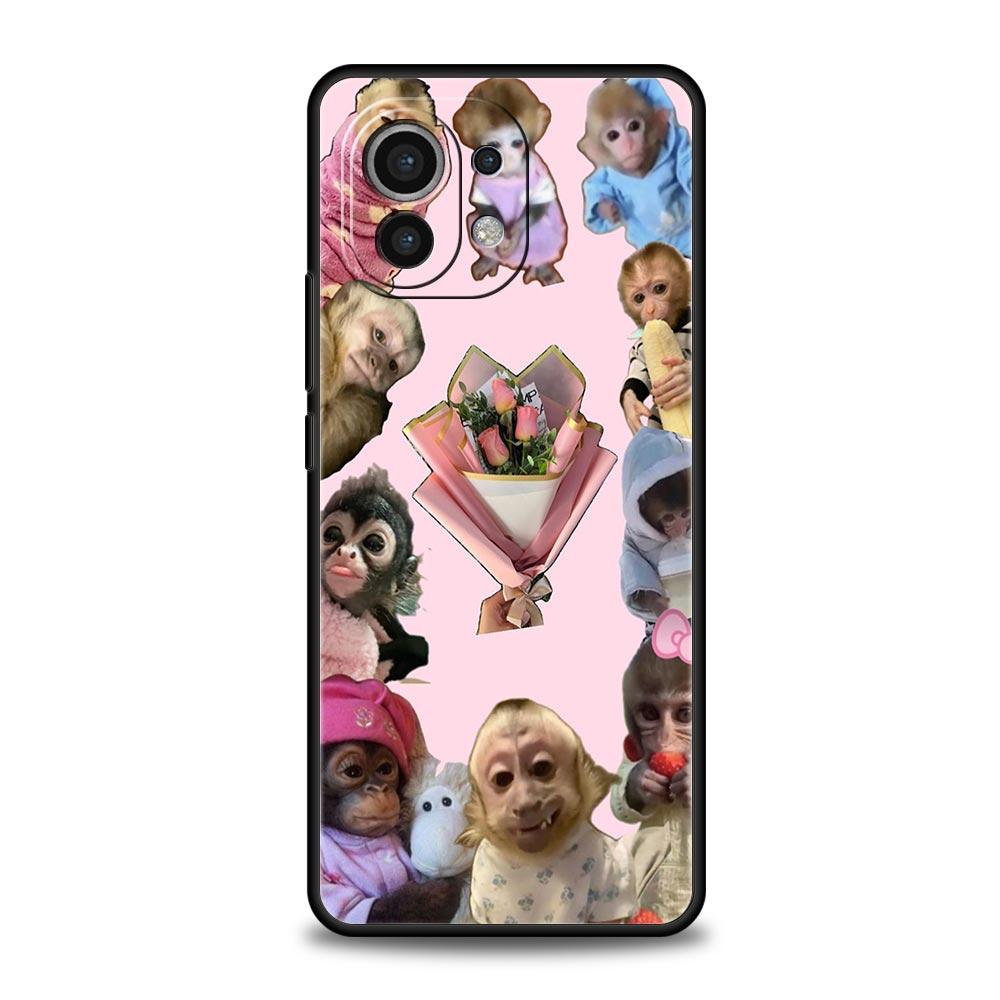 Phone Case For Xiaomi Mi 15 14 13 12 11 Lite 14T 13T 12T 11T Pro Poco X7 X6 X5 X3 Pro F6 F5 F4 Cover Cute Funny Monkey