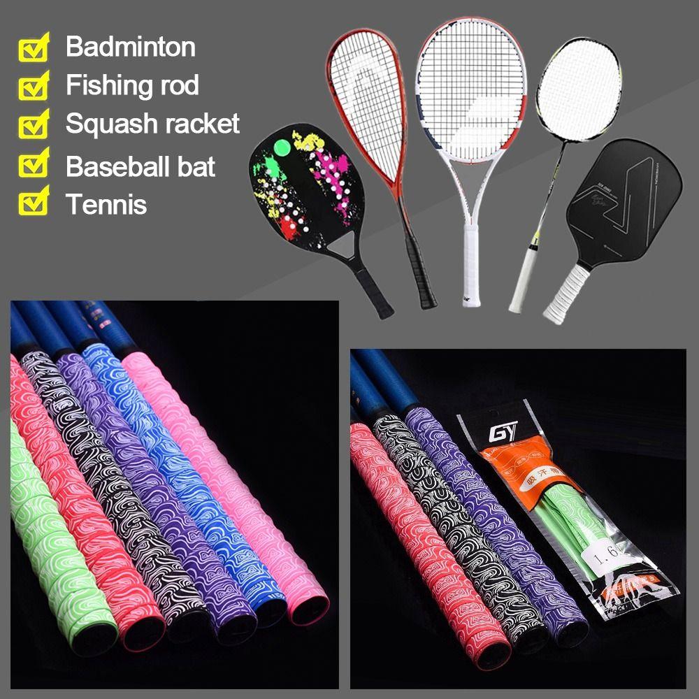 Gradient Colorful Fishing Rod Sweatband Thickened Badminton Racket Grip Tape Tennis Racquet