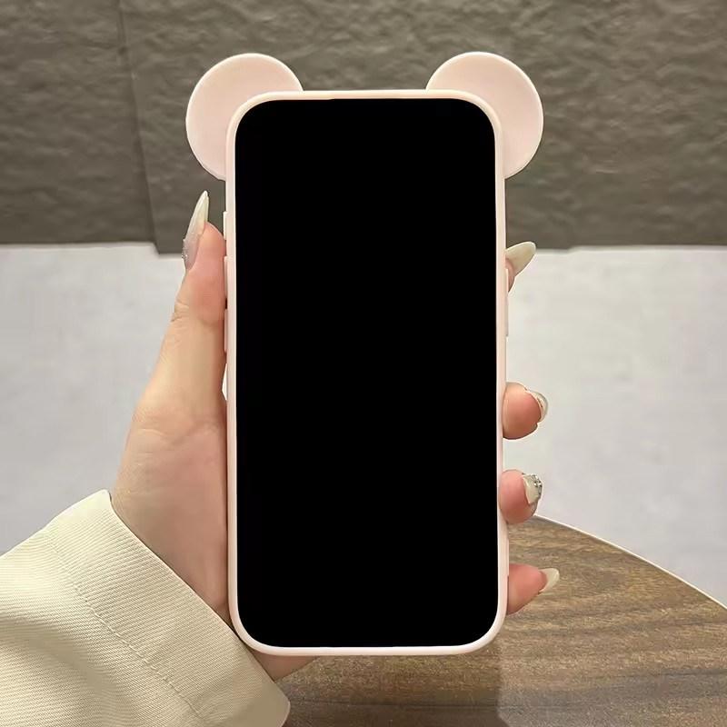 Cute 3D Animal Ears Acrylic Clear Phone Case For iPhone 17 Air 16 15 14 Plus 13 12 Pro Max Transparent Back Cover