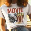 Vintage Popcorn Movie Night T-Shirt and Kids Tshirt: Retro Film Reel Graphic Tee