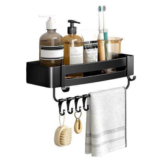 Storage Rack Aluminum Alloy Metal Body Corrosion-Resistant Corner Shelf Wall-Mounted Triangular Design Kitchen Bathroom Shelf