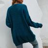 Women'S  And Winter Fashion Solid Color Colorblock Knitted Cardigan Sweater Coat  And Winter Long-Sleeved Coat Cardigan