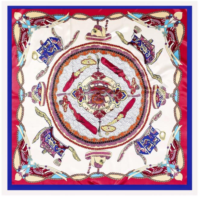 New Designs 90*90cm Square Silk Scarves Women Foulard Head Scarf Ladies Shawl Wrap Bandanna Female Chiffon Hijab Beach Scarf