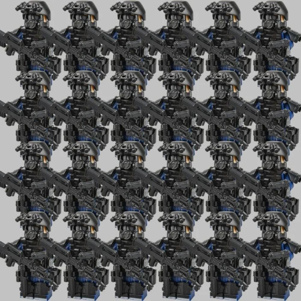 Neue Bausteine, Spezialeinheiten, MOC Militärbausteine, Mini-Humanoide mit Polizei-Bewaffnung, DIY-Zubehör