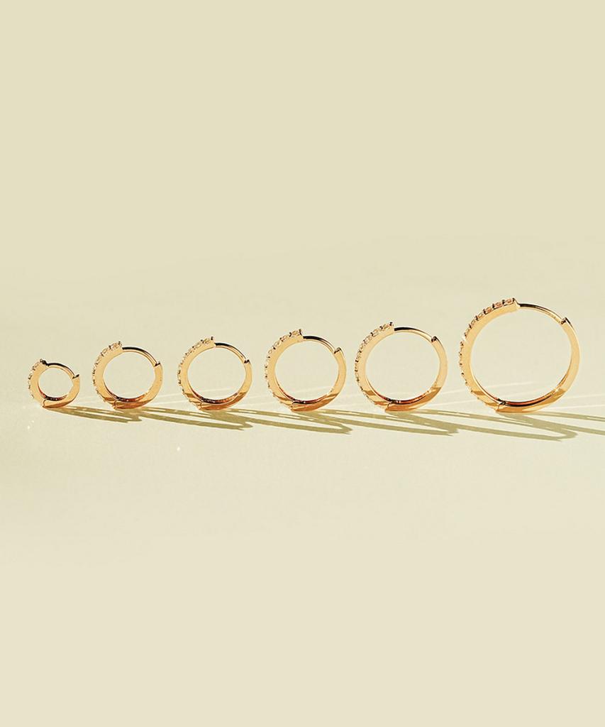 Minimal Piercing 14K Cubic Hoop Earrings, Inner Conch Ring Piercing