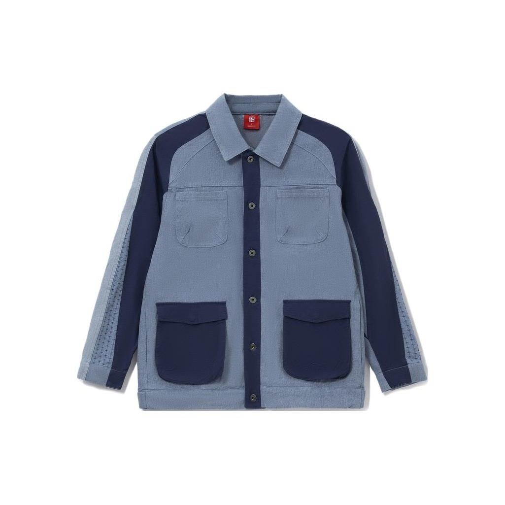 

Li Ning Wade Series Куртка джинсовая спортивная повседневная на одной пуговице с цветными блоками Мужские куртки Светло-джинсовый-синий AJDR443-1 S