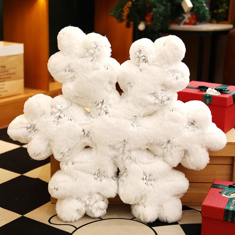 Snowflake Christmas Throw Pillow: Festive White Ornament for Home Decor, Parties & Window Display