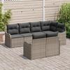 Ensemble de canapés de jardin vidaXL 7 pièces avec coussins gris en poly rotin 3354408