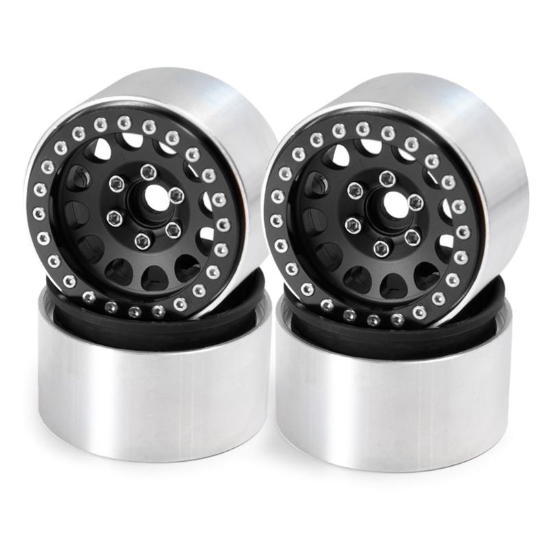 Fashionable Machined Sturdy Aluminum Alloy Beadlock Rims for 1/10 Scale Rock Crawlers Deep Dish Designs Accessory