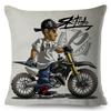 Kreskówkowa Poduszka Sportowy Motocykl Dekoracyjna Ekstremalna Pokrowiec na Poduszkę do Roweru Mobilnego na Sofę Dom Samochód Pokrowiec na Poduszkę,(3)