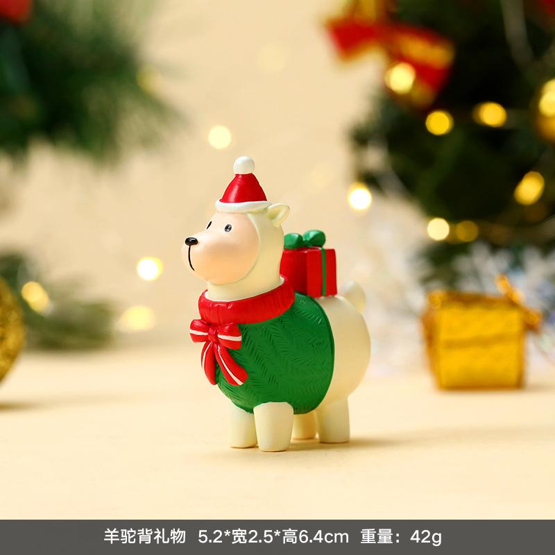 Creativity Mini Christmas, Old Man, Sleigh, Tree, Snowman, Animal, Cute Handmade Ornaments, Resin Decoration Decorative Gifts