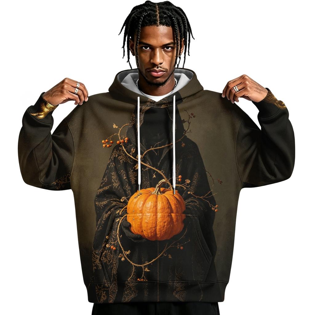 Men's Halloween Print Pullover Hoodie Long Sleeve Sweatshirt