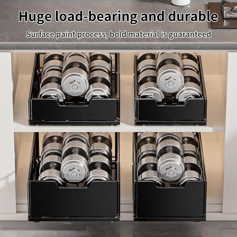 Kitchen Cabinet Pull-out Storage Baskets Organizer Adjustable Under Sink Spice Jar Holder Slide Out Drawer Bathroom Accessories