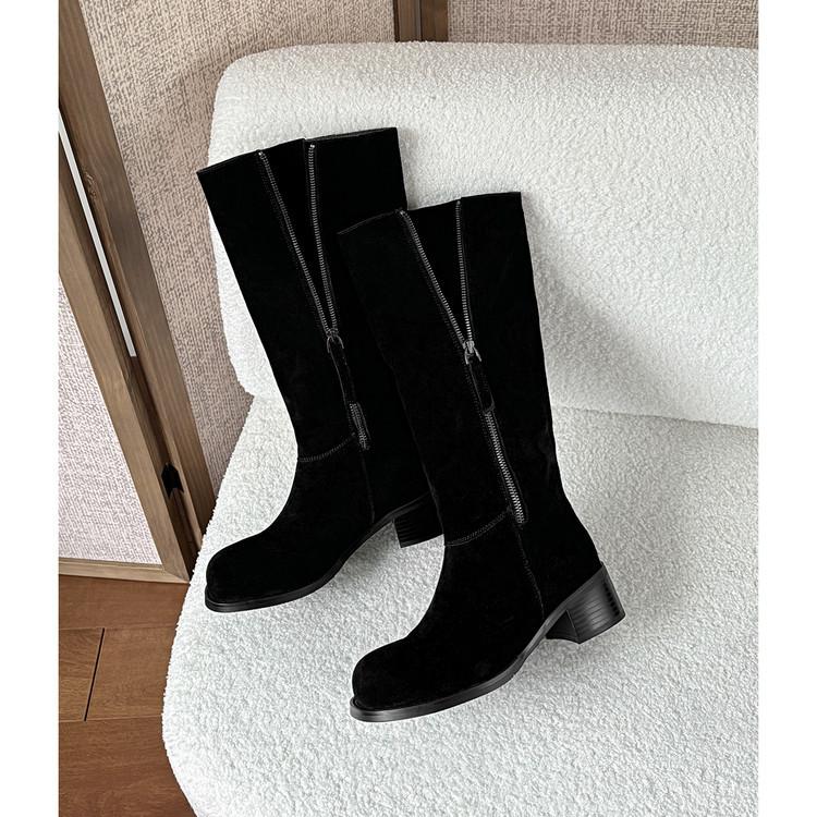 

Frosted leather but knee high boots women s autumn and winter 2025 new boots knight boots thin women s boots 39 чёрный