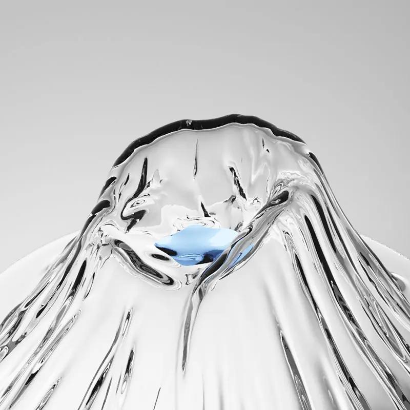 2/1Pcs 175ml New Fuji Whiskey Glass Rocks Bottom Raised Ice Mountain Shape Glass Cup Tumbler for Drink Tea Liqueur XO Wine Cup