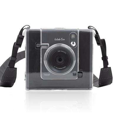 Rieibi Clear Protective Case for Fujifilm Instax Wide Evo Instant Camera - Hard Carrying Case Cover with Shoulder Strap (Camera Not Included)