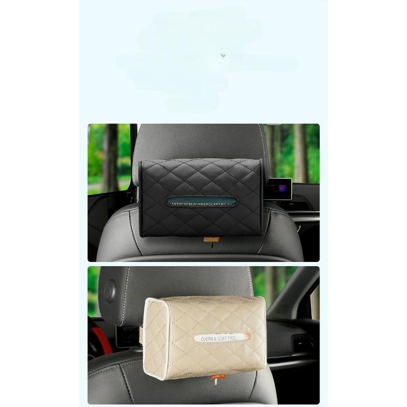 Car Tissue Box Buggy Bag Car Armrest Box Tissue Bag Hanging On Chair Back Tissue Bag DIY Diamond Grid Paper Extraction Box