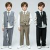 Chaleco para Niños Traje de Caballero Camisa de Manga Larga Corbata a Juego Pantalones de Pierna Ancha Multicolor Conjunto de Ropa Formal a Juego para Bodas Cumpleaños Diarios Niños