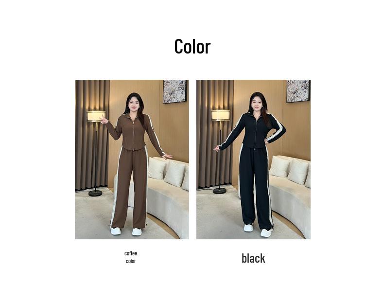 2025 Frühling Übergröße Slim Fit Sportlich Lässig Zweiteiliges Damen Sweatshirt und Hosen Set