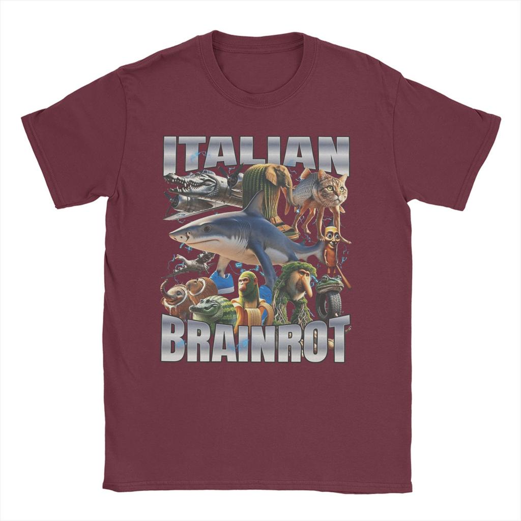 Bombardiro Crocodilo Cotton TShirt For Men Summer Italian Brain Tralalero Tralala Funny T Shirts O Neck Harajuku Tee Shirt